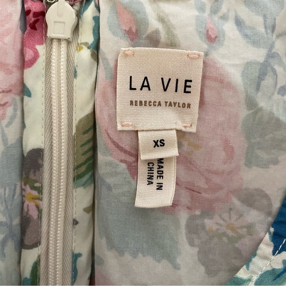 Rebecca Taylor Floral Puff Sleeve V Neck Blouse XS - Picture 9 of 10